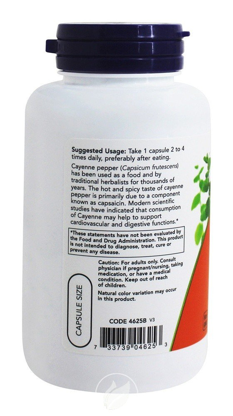 Now Foods Cayenne, 100 Caps / 500 Mg, Pack of 2