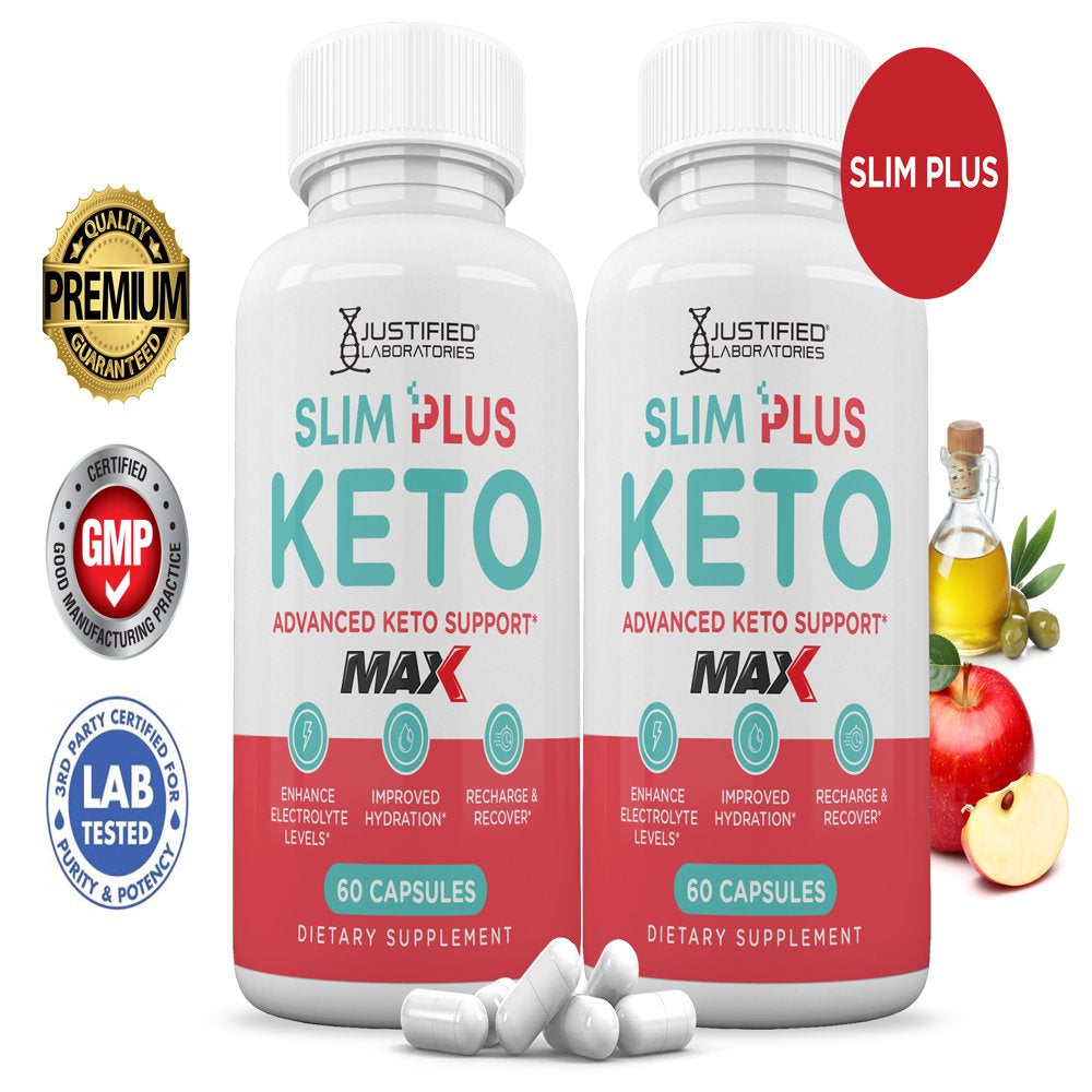 (2 Pack) Slim plus Keto ACV MAX Pills 1675Mg Alternative to Gummies Dietary Supplement 120 Capsules