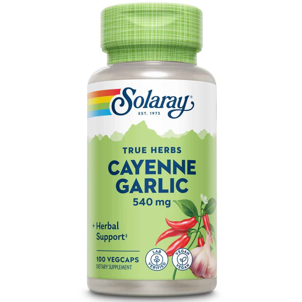 Solaray Cayenne with Garlic 540 Mg - 100 Capsules