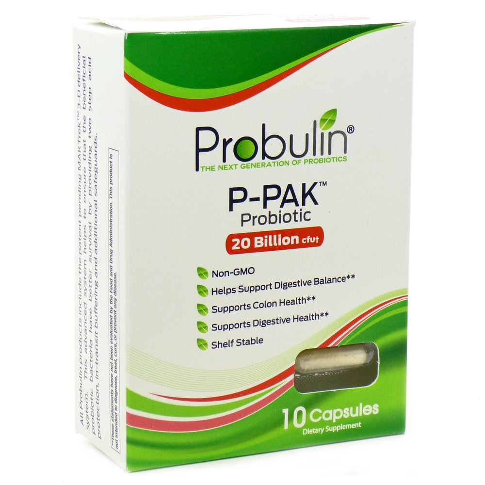 P-Pak 20 Billion Probiotic by Probulin - 10 Capsules