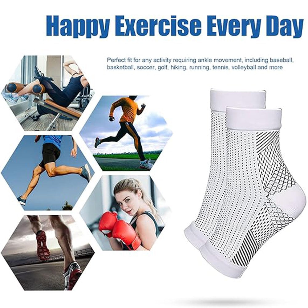 4Pair Neuropathy Socks Ankle Compression Socks Men Women for Adult Foot Sleeves(Multicolor,L/Xl)