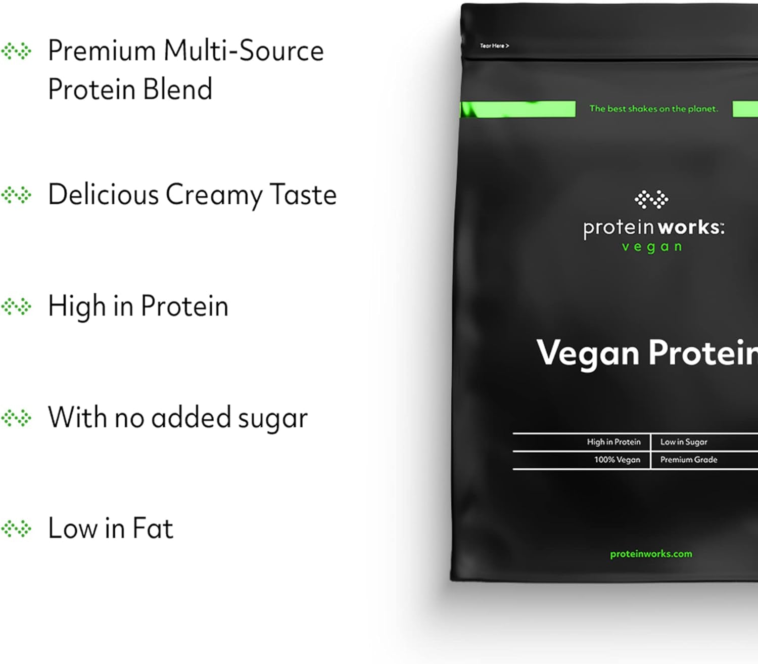 Vegan Protein Powder | 100% Plant-Based & Natural | 25G Protein | Gluten-Free | Low Fat Shake | Smooth Vanilla | 2.20 Pounds