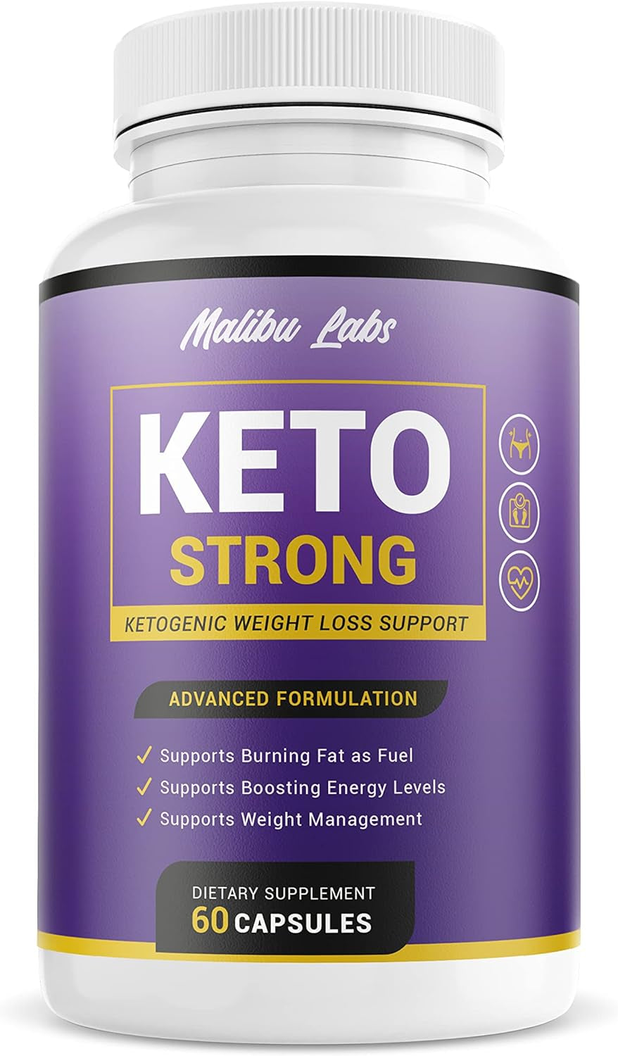 (Official) Keto Strong, Advanced Ketogenic Pill Shark Formula 1300Mg, Made in the USA, (1 Bottle Pack), 30 Day Supply Tank