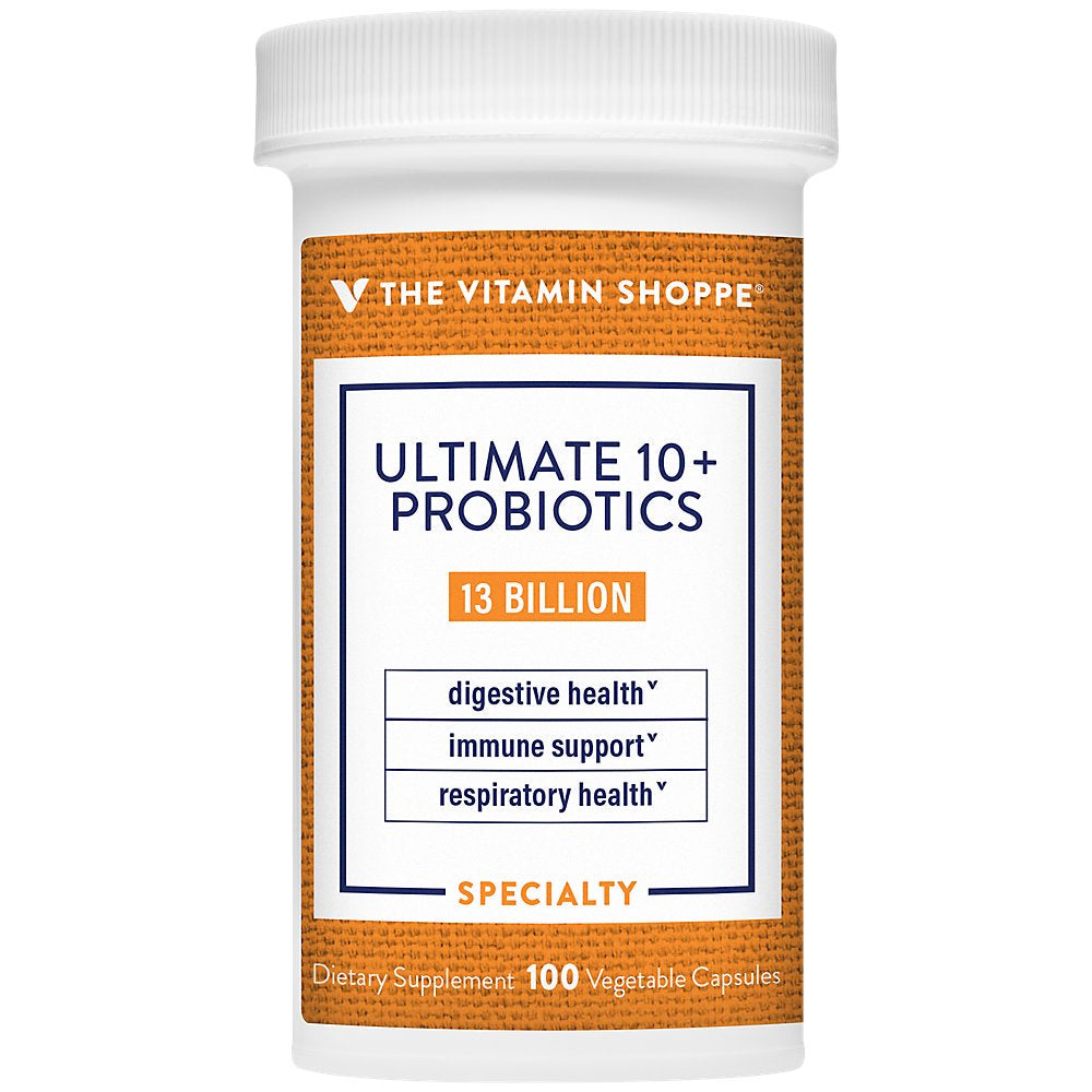 Ultimate 10+ Probiotics, 13 Billion Cfus for Digestive Health, Immune Support and Respiratory Health (100 Vegetable Capsule) by the Vitamin Shoppe