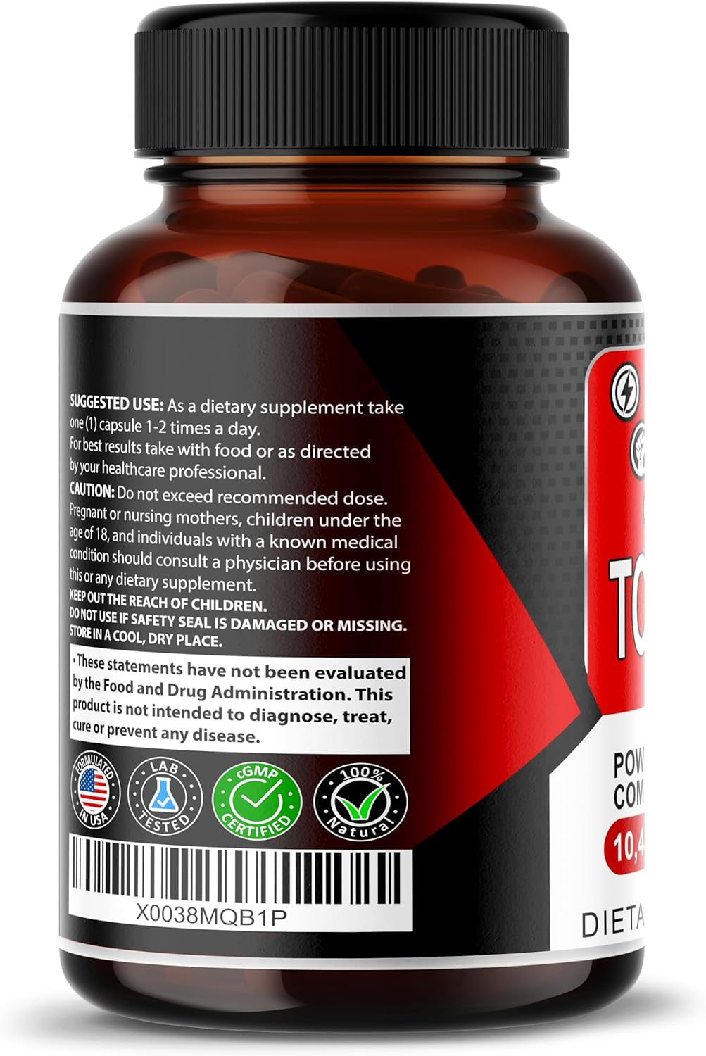 Tongkat Ali 10430Mg 200:1 Extract W Fadogia Agrestis L-Arginine Tribulus Terrestris Maca Root VIT D3 - Energy Workout Memory Support (150 Count (Pack of 1))