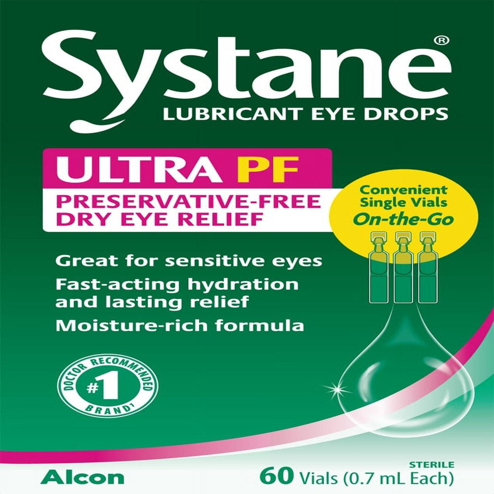 Systane Ultra Lubricant Single-Use Eye Drop Vials, 60 Count