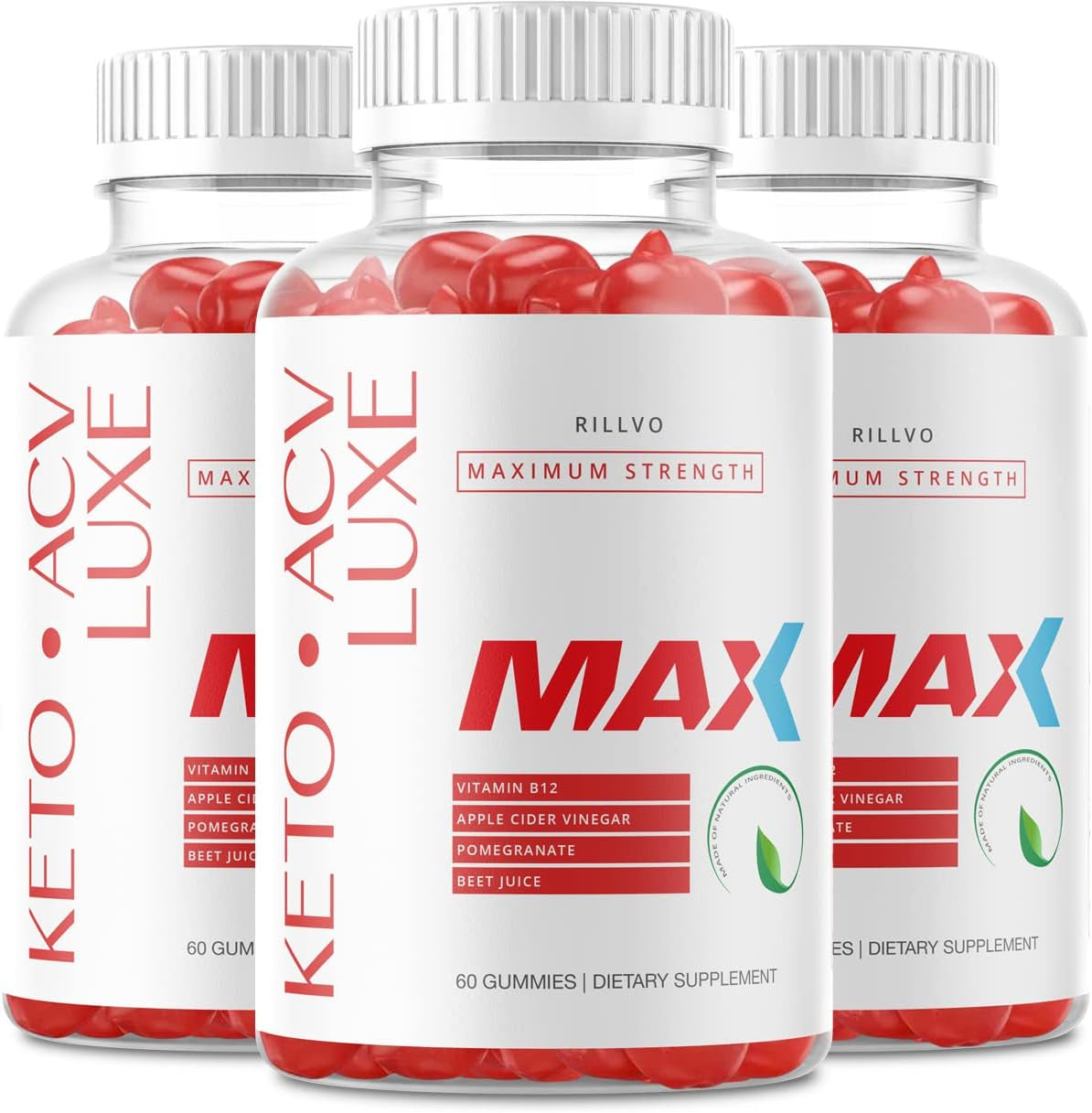 (3 Pack) Keto Luxe Max ACV Gummies Advanced Formula Luxe Keto Gummies (180 Gummies)