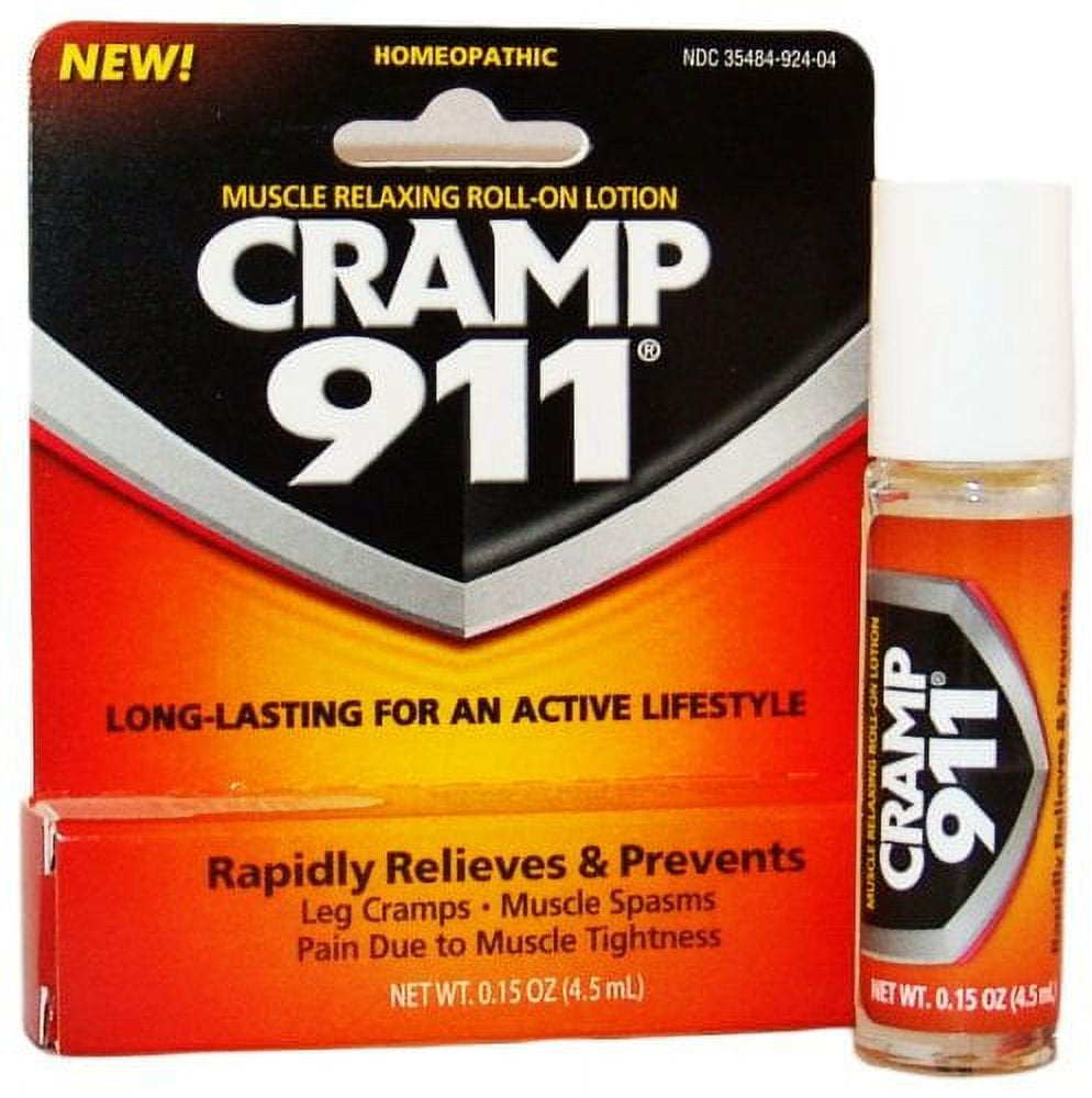 5 Pack - Cramp 911 Muscle Relaxing Roll-On Lotion 0.15Oz Each