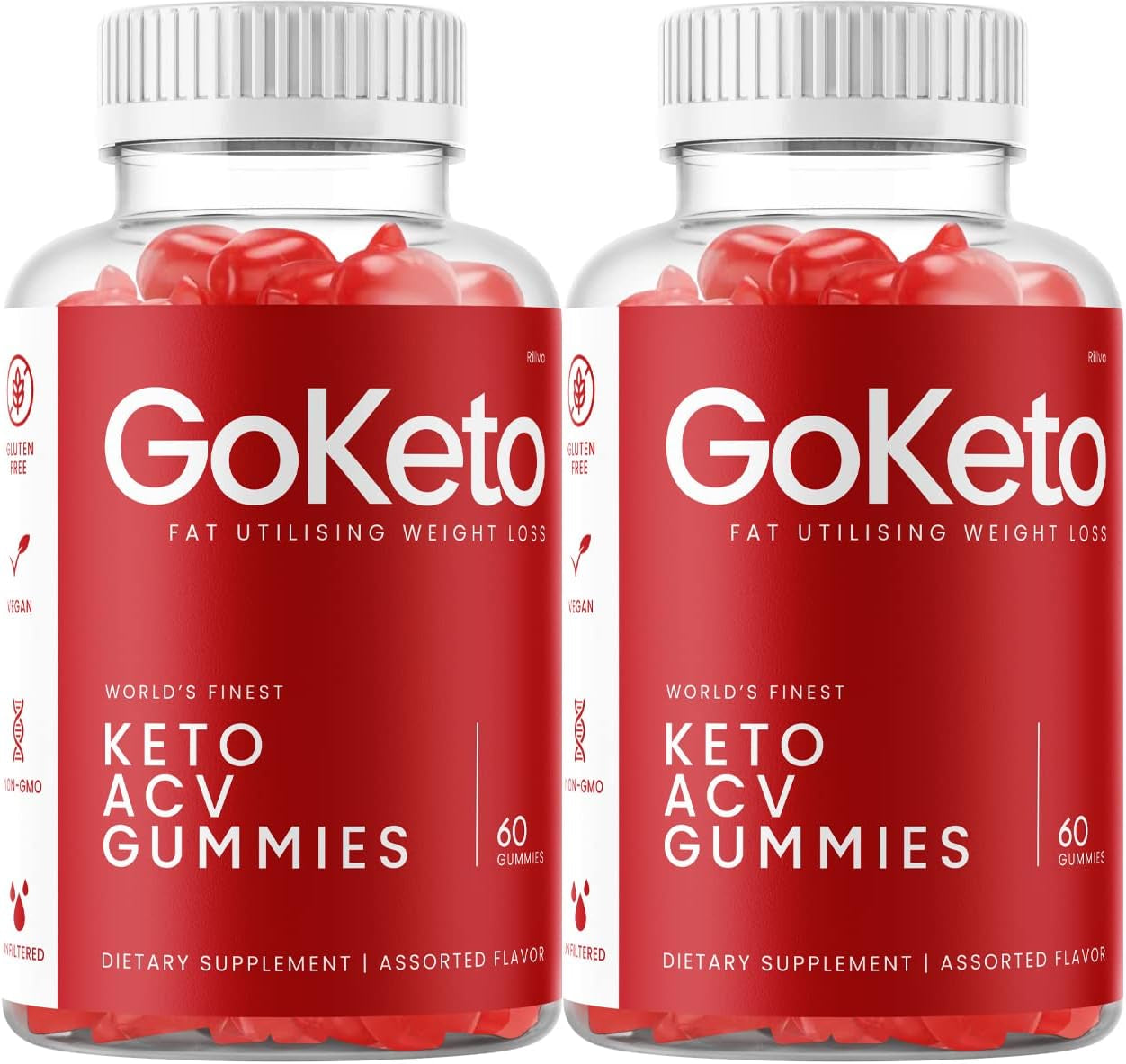 (2 Pack) Go Keto Gummies, Goketo ACV Keto Gummies Advanced Formula (120 Gummies)