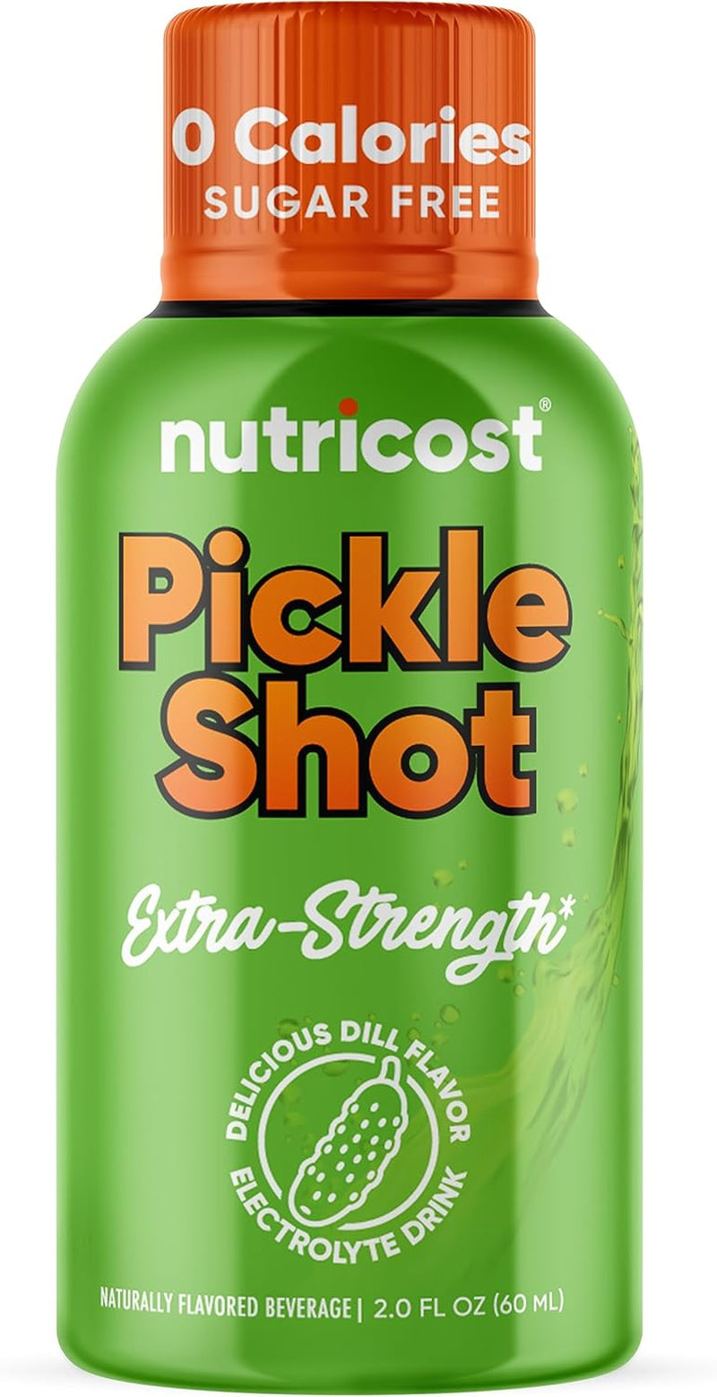 Nutricost Pickle Shot 2Oz (12 Pack) - Extra Strength, Dill Flavored Electrolyte Pickle Shots