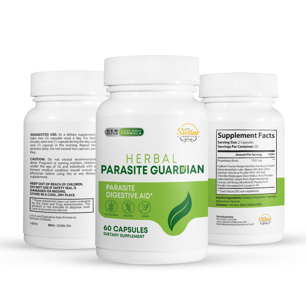 5 Pack Herbal Parasite Guardian, Parasite Digestive Aid-60 Capsules X5