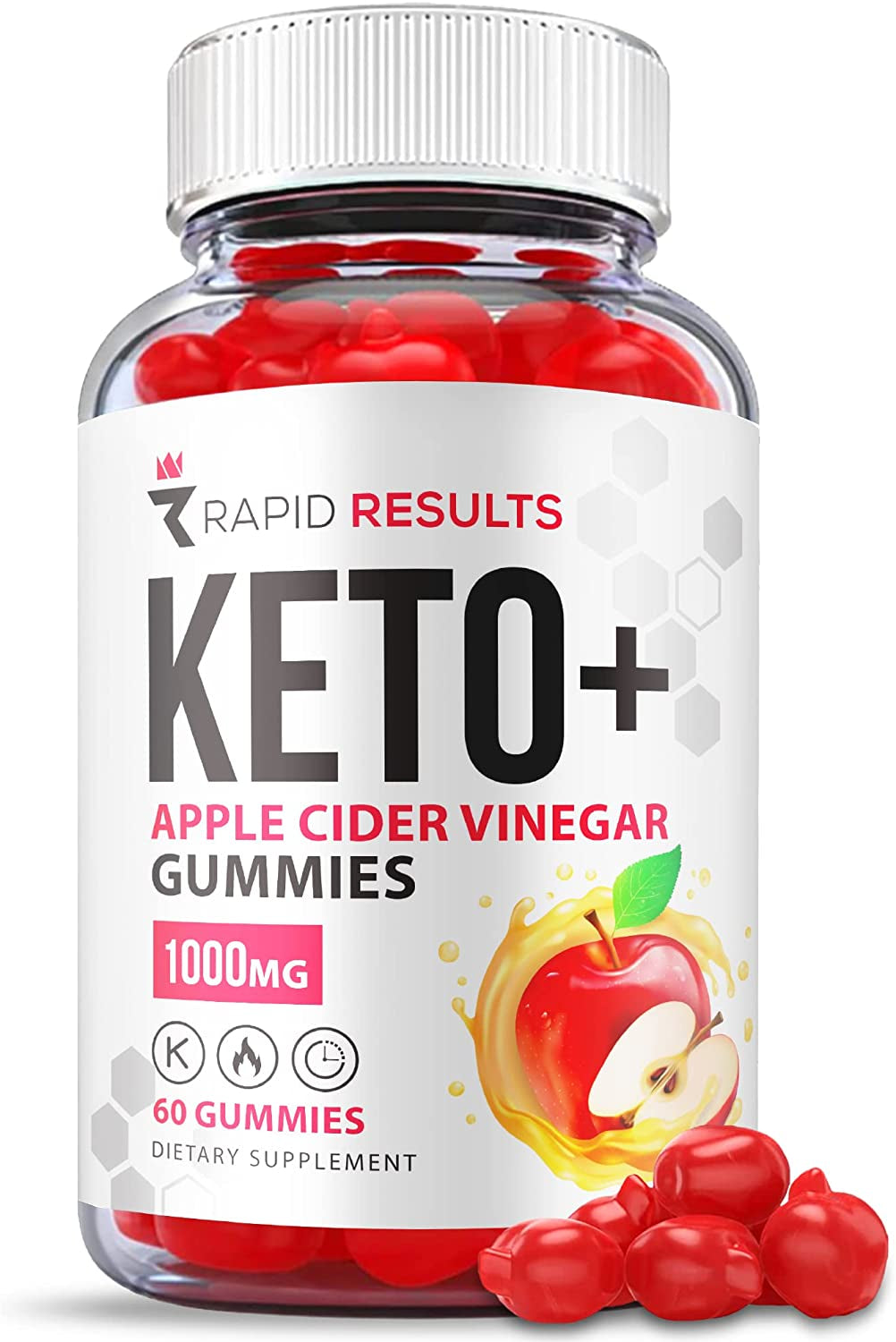 Rapid Results Keto ACV Gummies - Official Formula, Vegan, Non Gmo - Rapid Results Keto Gummies plus ACV, Weight Apple Loss with Apple Cider Vinegar 1000Mg AVC Cider Gummy Advanced Formula (60 Gummies)