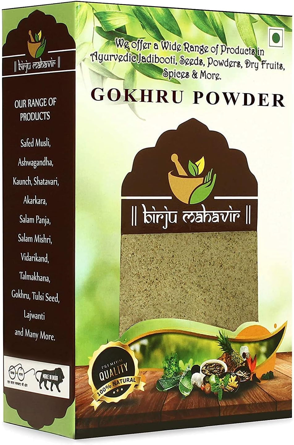 BETT Birju Mahavir Gokhru Powder - Gokshura Powder, Multi-Colored, 100 Gram