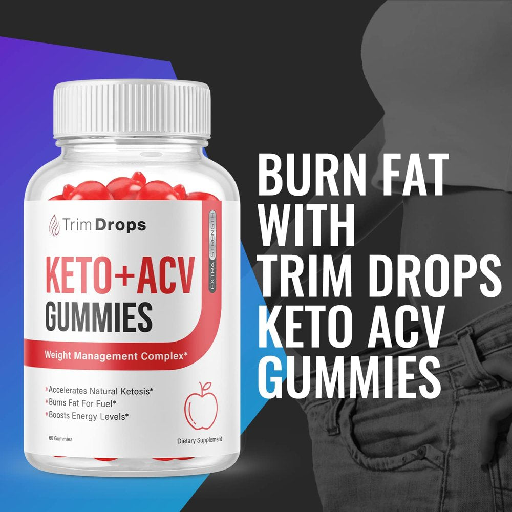 (3 Pack) Trim Drops Keto ACV Gummies - Supplement for Weight Loss - Energy & Focus Boosting Dietary Supplements for Weight Management & Metabolism - Fat Burn - 180 Gummies