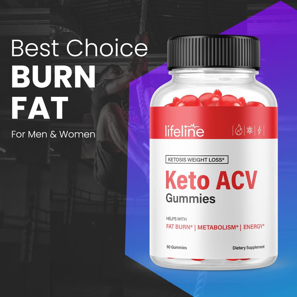 (1 Pack) Lifeline Keto ACV Gummies - Supplement for Weight Loss - Energy & Focus Boosting Dietary Supplements for Weight Management & Metabolism - Fat Burn - 60 Gummies