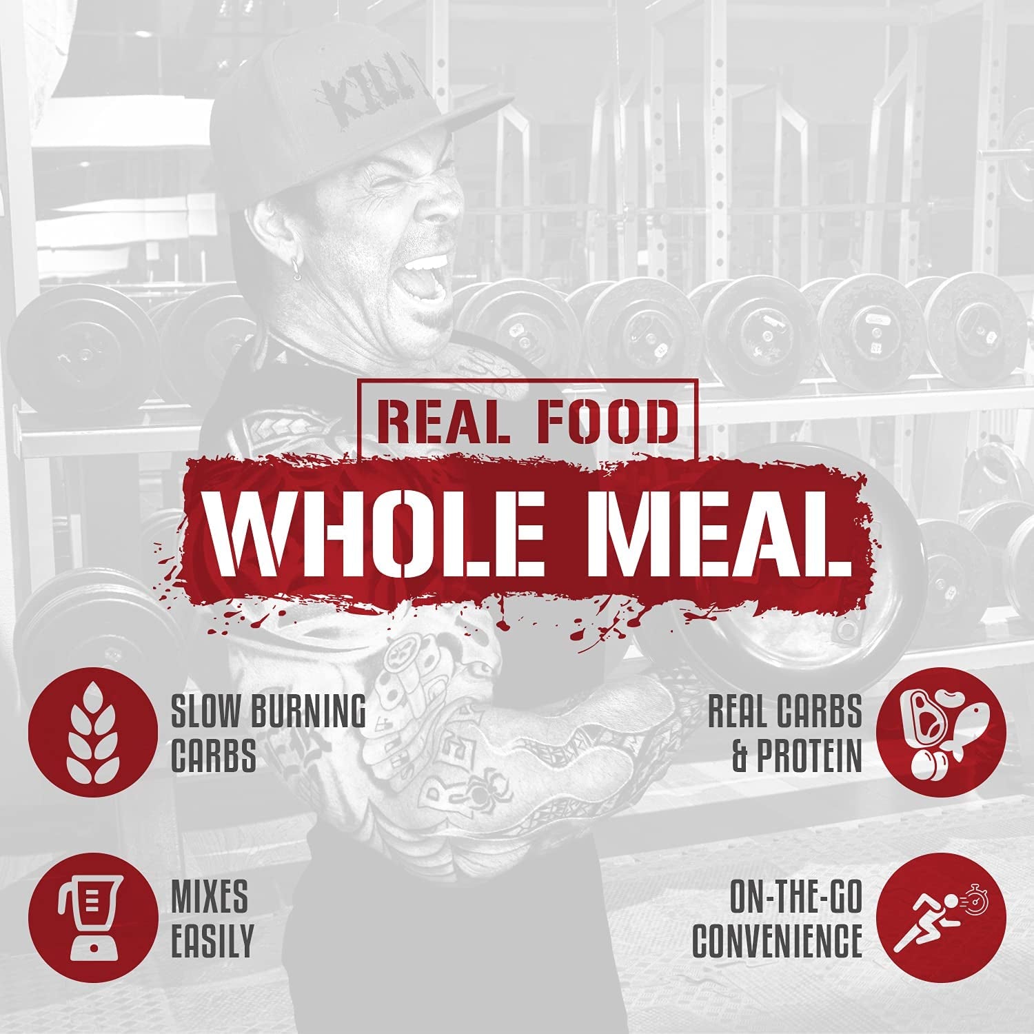 5% Nutrition Rich Piana Real Carbs + Protein | Clean Mass Gainer Protein Powder | Real Food Carbohydrate Fuel for Pre Workout/Post-Workout Recovery Meal | 2.89 Lb, 20 Srvgs (Blueberry Cobbler)