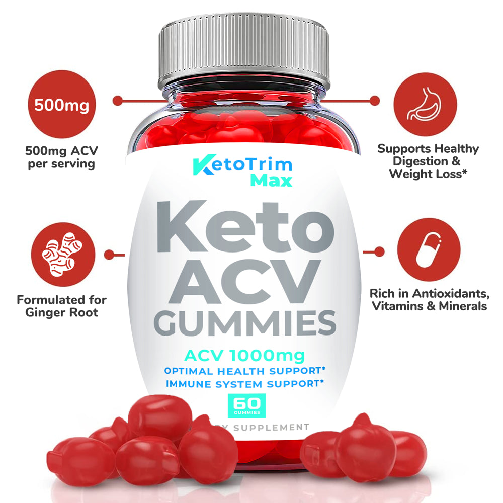 (3 Pack) Keto Trim Max Keto ACV Gummies - Supplement for Weight Loss - Energy & Focus Boosting Dietary Supplements for Weight Management & Metabolism - Fat Burn - 180 Gummies