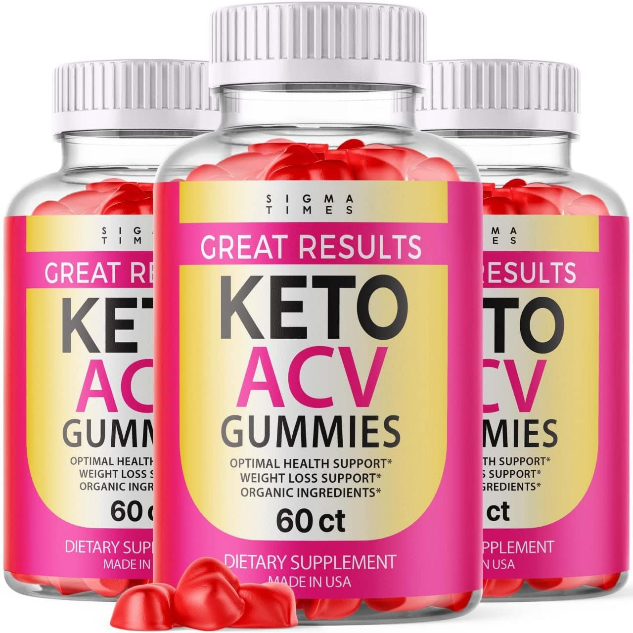 (3 Pack) Great Results Keto ACV Gummies Great Results Apple Cider Vinegar Advanced Weight Loss Keto ACV Gummies (180 Gummies)