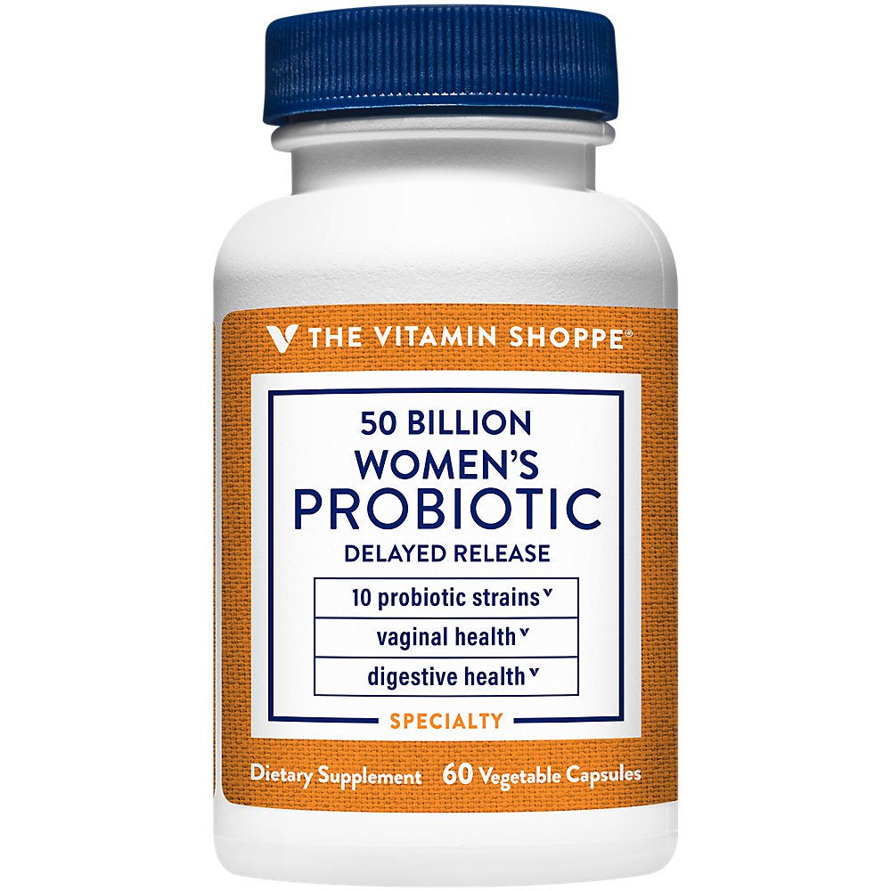 Women'S Probiotic Delayed Release 50 Billion - with 10 Probiotic Strains to Support Digestive, Immune & Vaginal Health or Yeast Imbalance - Shelf Stable (60 Veggie Caps) by the Vitamin Shoppe