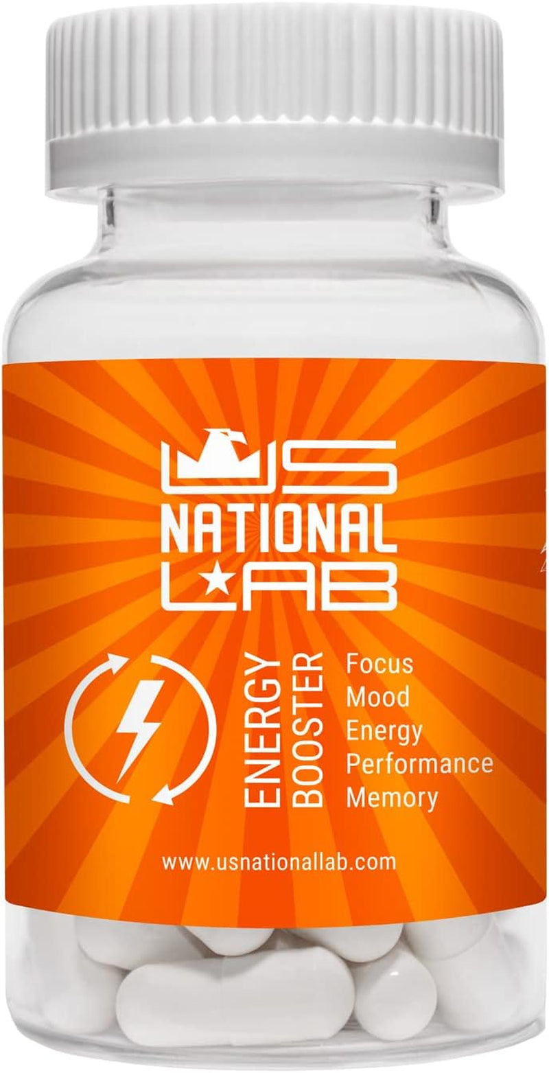 US National Lab Energy Booster Supplements for Men Women - Natural anti Fatigue Fits for Gym Workouts & Stamina, Capsules with Vitamins