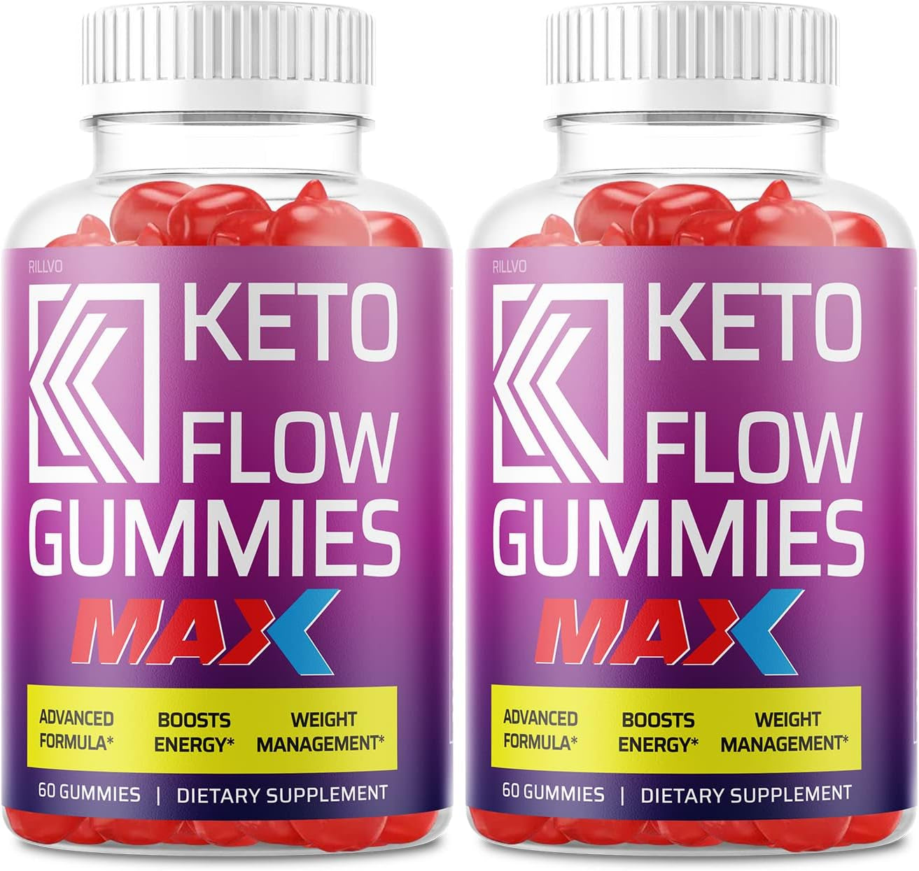 (2 Pack) Keto Flow Max Gummies Keto Flow Gummy Bears Apple Cider Vinegar Gummies Advanced Formula (120 Gummies)