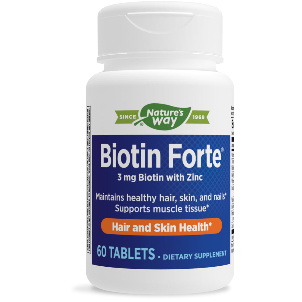Nature'S Way Biotin Forte, Hair and Nails, with Zinc, 60 Tablets