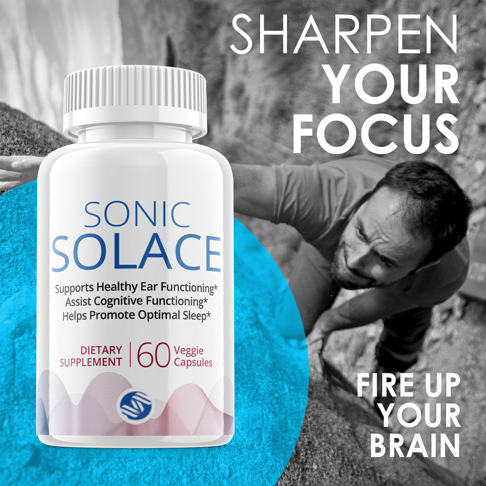 (5 Pack) Sonic Solace - Brain Boost Supplement - Dietary Supplement for Focus, Memory, Clarity, Cognitive, Nootrpic - Advanced Hearing Support Formula for Maximum Strength - 300 Capsules