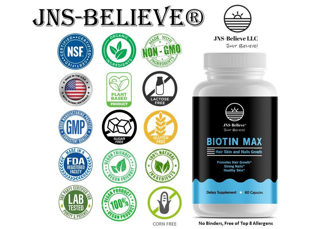 Biotin Gummies for Hair Growth | Max Strength Biotin 10,000Mcg Prevents Thinning and Loss | Biotin Supplement for Women Men and Kids | Hair Gummies for Hair Skin and Nails Growth(60 Capsule)