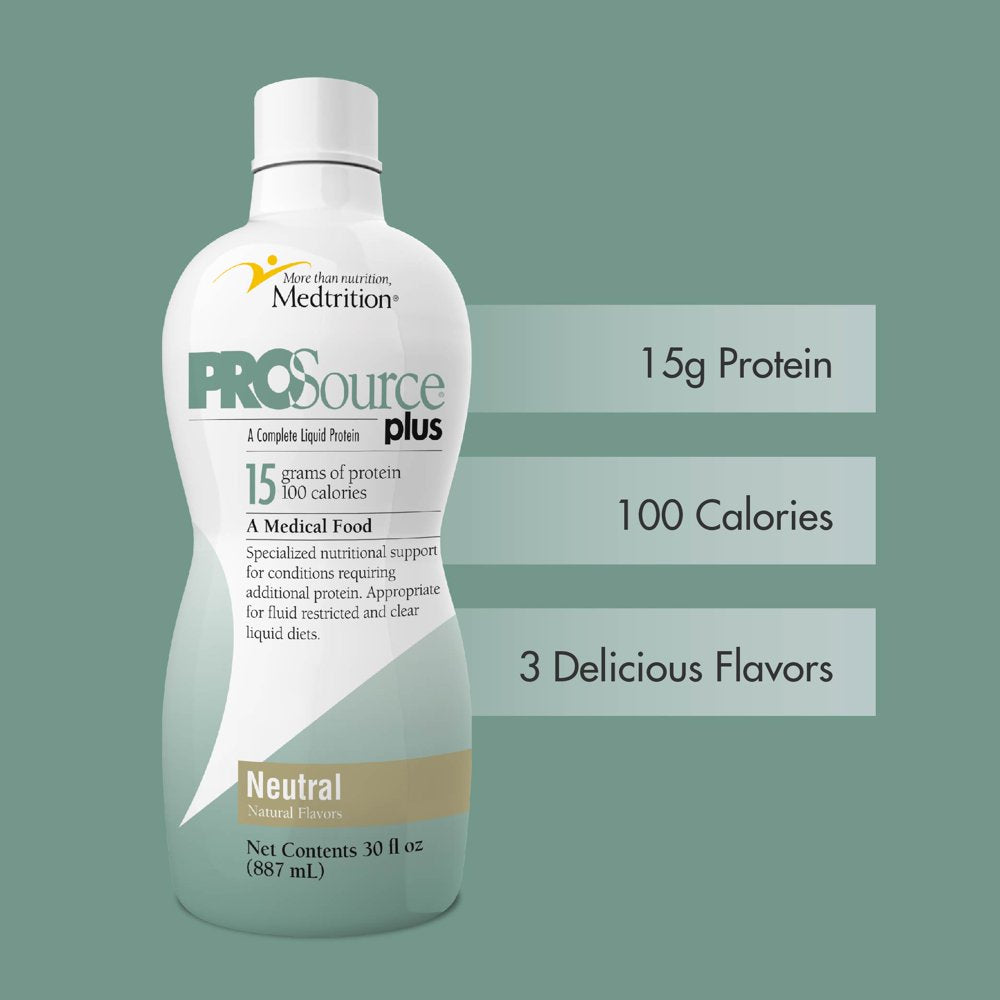 Liquid Collagen Peptides Type I, III 15 Grams Protein per Oz. |Prosource plus Neutral Bottle Medtrition|