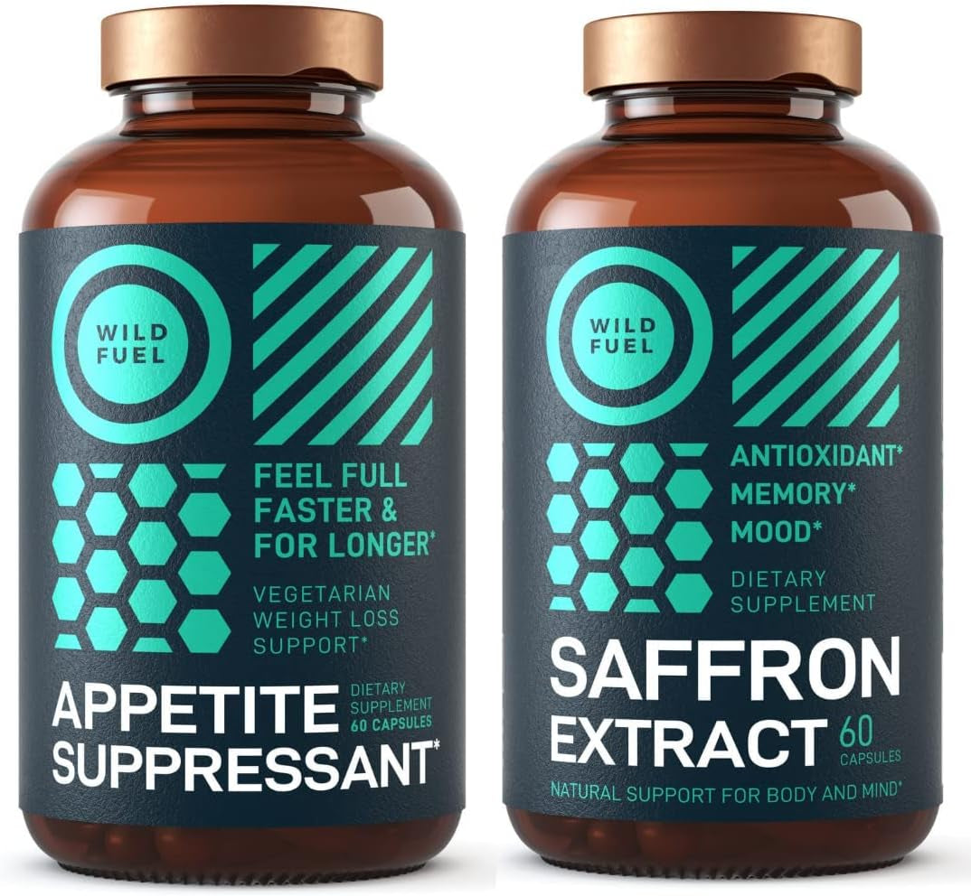 WILD FUEL Appetite Suppressant and Saffron Extract Capsules Bundle