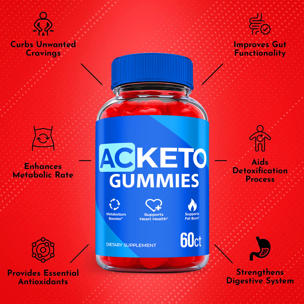 (1 Pack) AC Keto ACV Gummies - Supplement for Weight Loss - Energy & Focus Boosting Dietary Supplements for Weight Management & Metabolism - Fat Burn - 60 Gummies