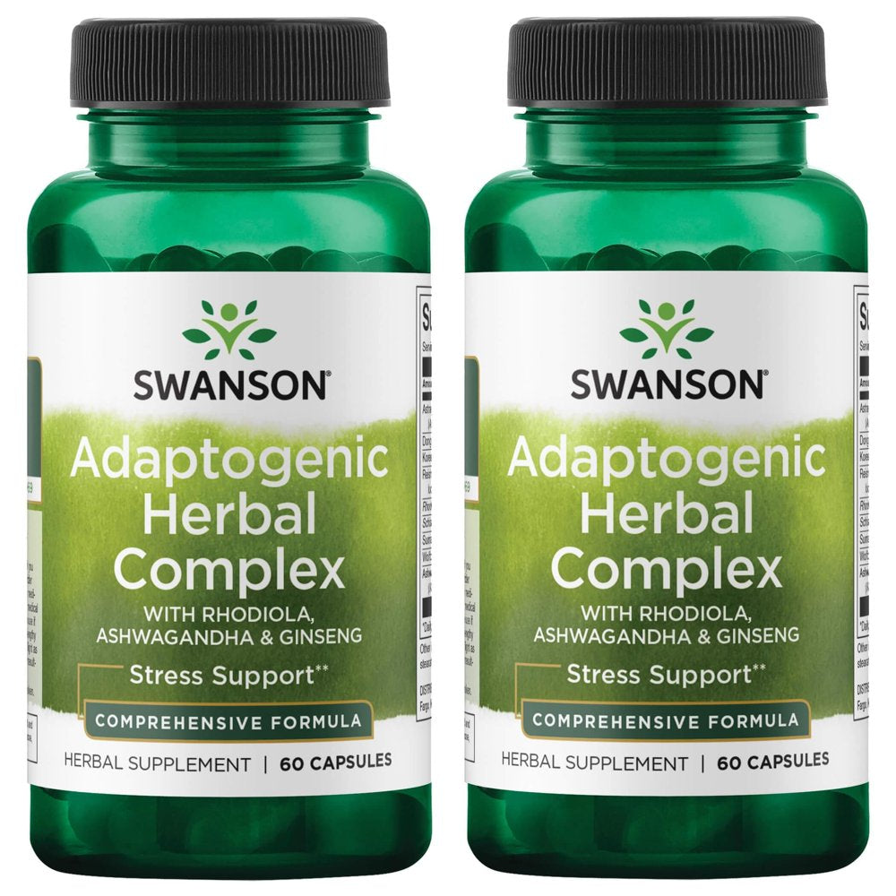 Swanson Adaptogenic Herbal Complex with Rhodiola, Ashwagandha & Ginseng 2 Pack