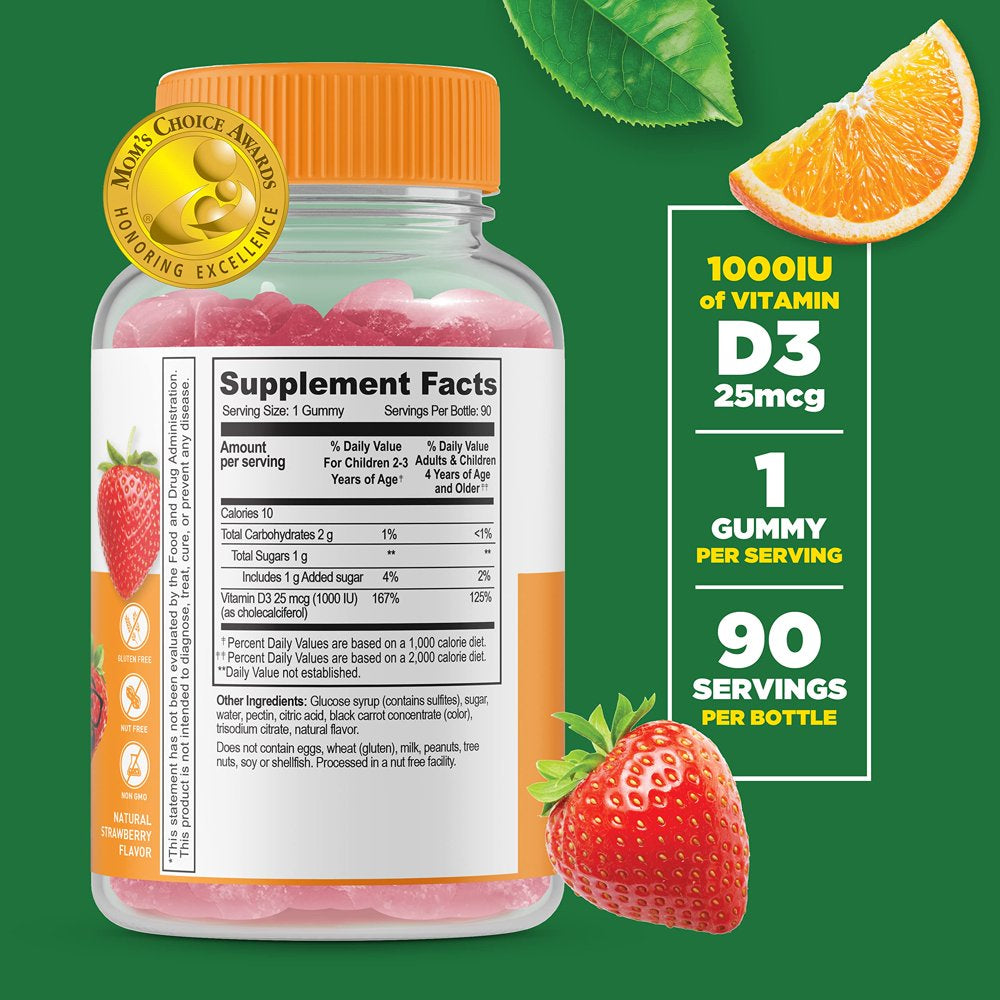 Lifeable Vitamin D for Kids - 1000 IU – 90 Gummies