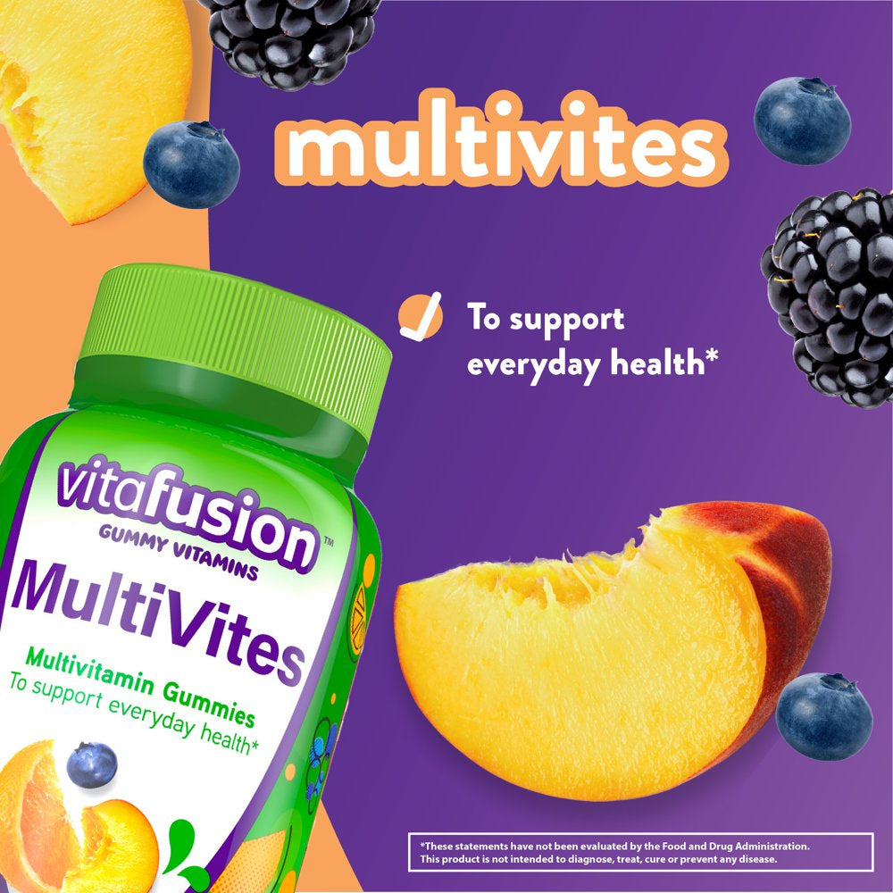 Vitafusion Multivites Gummy Multivitamins for Adults, Berry, Peach and Orange Flavored, 150 Count