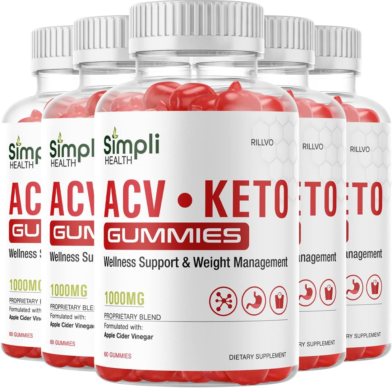 (5 Pack) Simpli Keto ACV Pills Capsules Advanced Ketogenic Formula (300 Gummies)