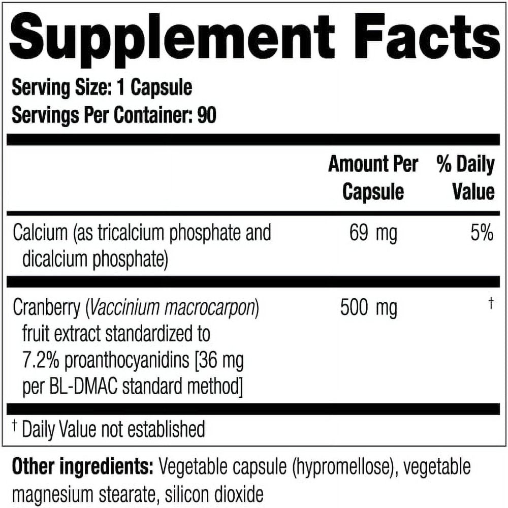 Theracran One Cranberry Supplement Â€“ 36Mg Pacs per Capsule, 90 Day Supply