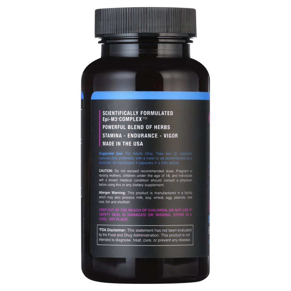 Natureganics Horney Goat Weed, Women and Men'S Performance Pills, 60 Capsules, Sexual Health Supplement, EPI-M3 Complex, Maca, Tribulus Terrestis, L-Arginine, L-Tyrosine, Ashwagandha