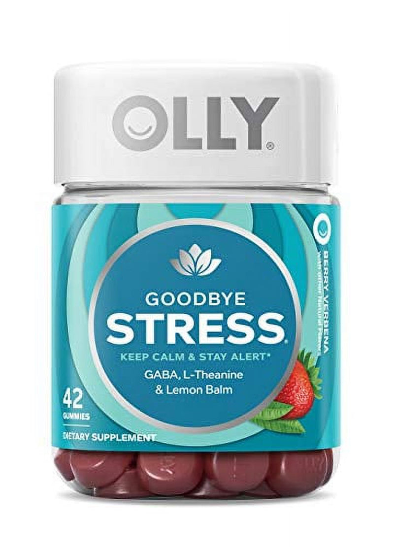 Olly Goodbye Stress Supplement Gummies, Berry Verbena, 42 Count, 2 Pack