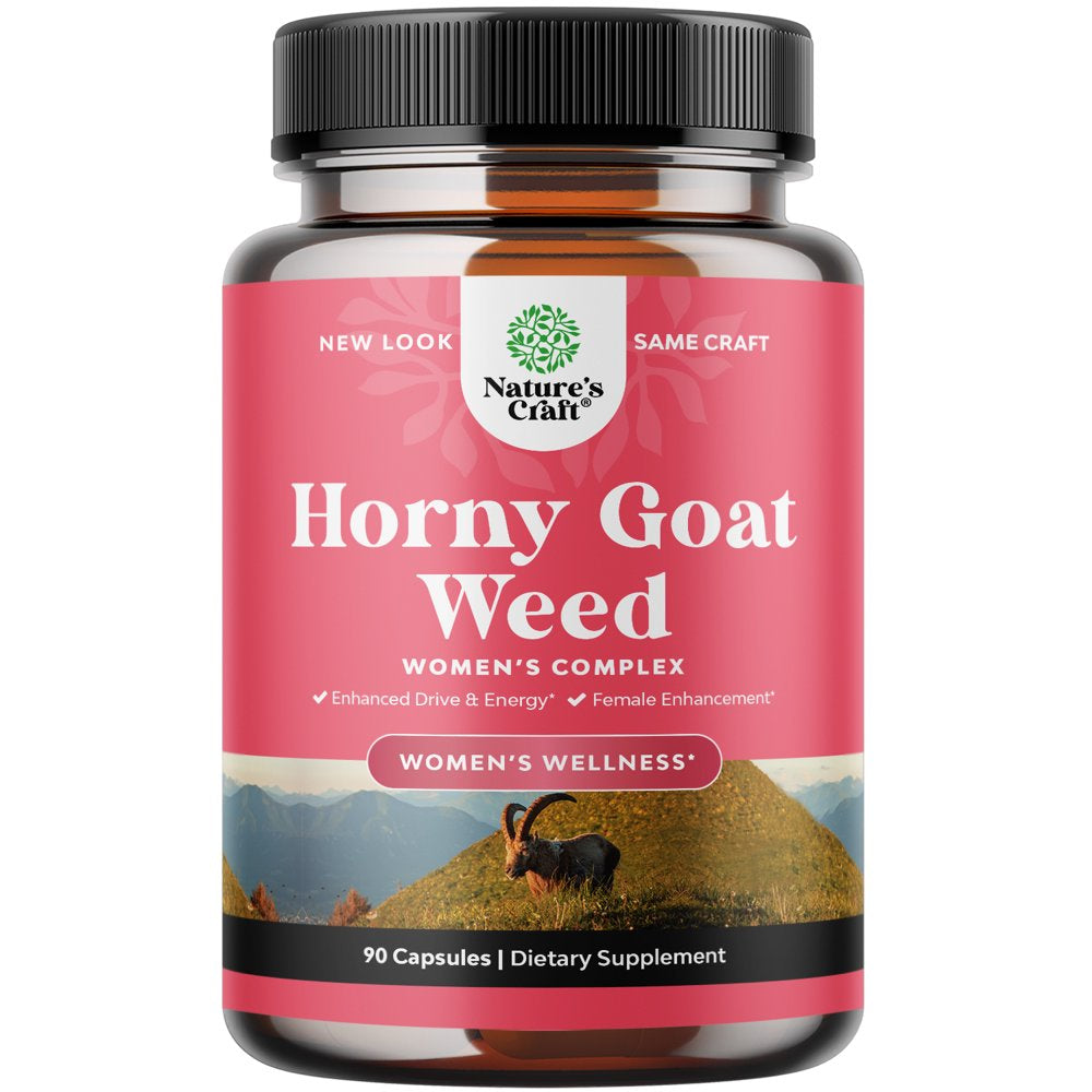 Horny Goat Weed for Women Complex - Invigorating Female Enhancing Blend with Ashwagandha Panax Ginseng and Maca Root Capsules for Women for Increased Drive Energy and Mood and Decreased Dryness