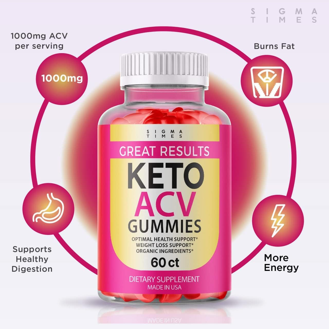 (3 Pack) Great Results Keto ACV Gummies Great Results Apple Cider Vinegar Advanced Weight Loss Keto ACV Gummies (180 Gummies)