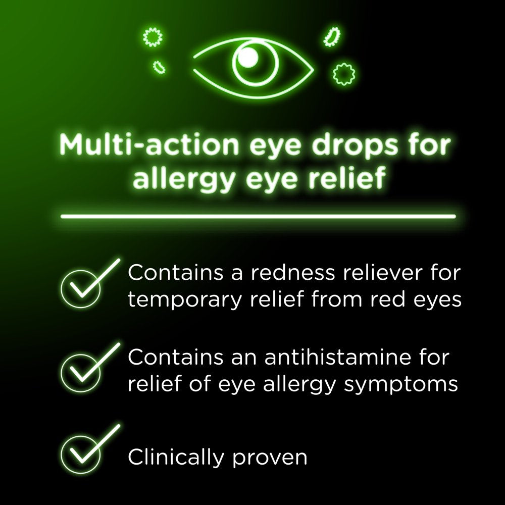 Visine Allergy Relief Multi-Action Antihistamine Eye Drops, 0.5 Fl. Oz