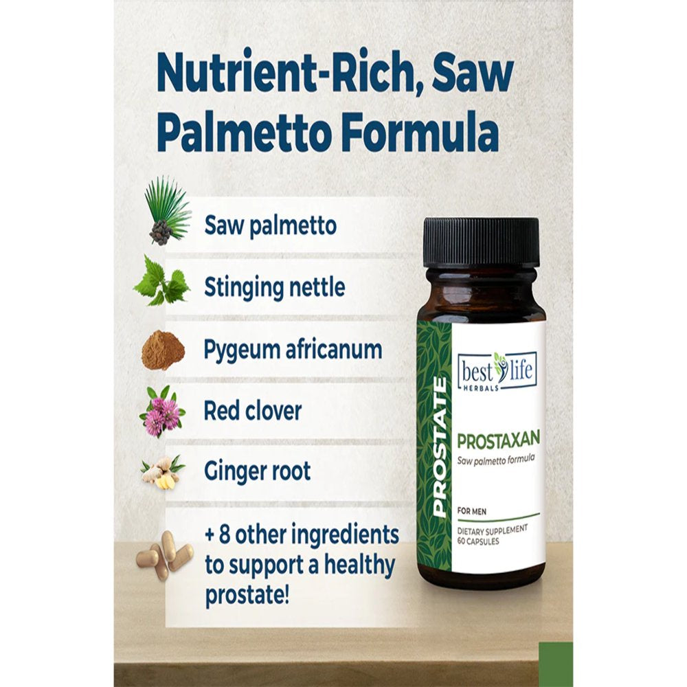 Prostaxan Saw Palmetto Supplement for Men’S Prostate and Bladder Health - 1 Bottle