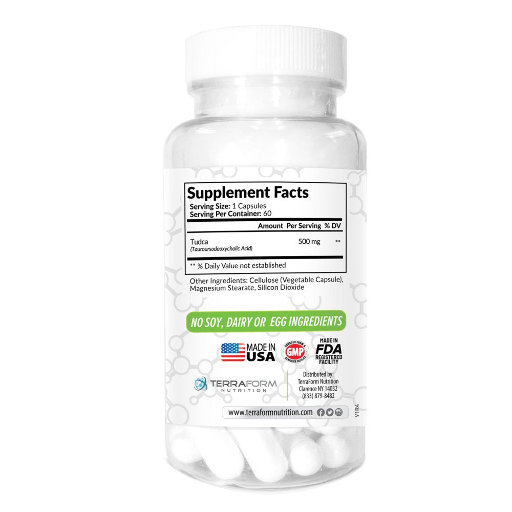 (2 Pack) TUDCA (Tauroursodeoxycholic Acid) - 500Mg - 120 Capsules - Help Supports Liver Health