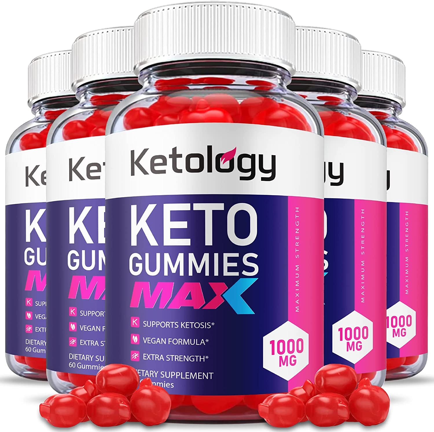 (5 Pack) Ketology Keto Gummies Max Strength, Vegan Ketology Keto ACV Gummies Keytology Keto ACV Apple Cider Vinegar, Vitamin B12, Ketology Keto Gummies Advanced Weight Apple Loss Cider (300 Gummies)