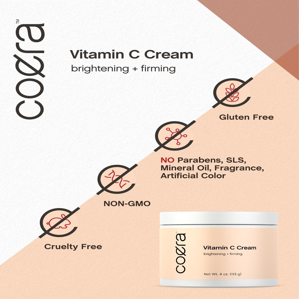 Vitamin C Cream | Brightening + Firming Formula | 4Oz | by Coera