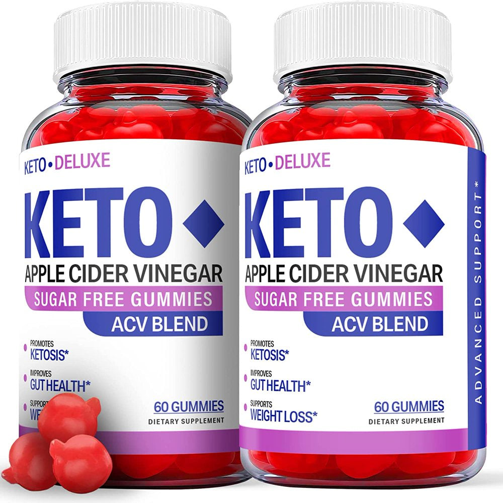 (2 Pack) Deluxe Keto ACV Gummies - Supplement for Weight Loss - Energy & Focus Boosting Dietary Supplements for Weight Management & Metabolism - Fat Burn - 120 Gummies