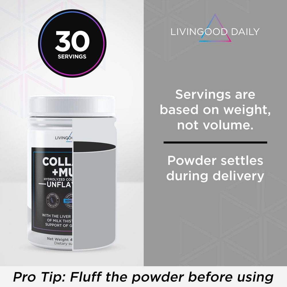 Livingood Daily Collagen + Multi - Hydrolyzed Collagen Peptides Powder W/ Multivitamin, 30 Servings