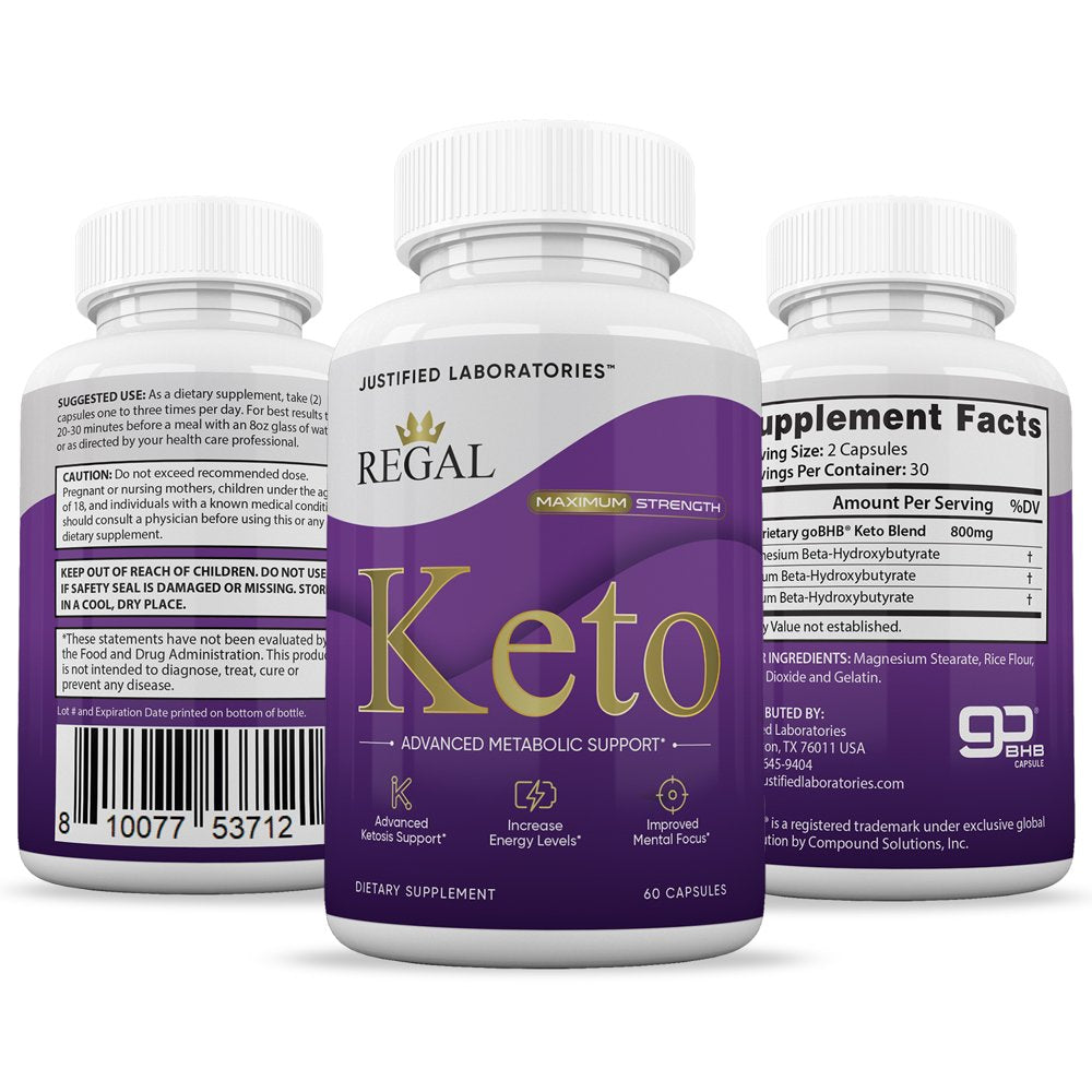 (5 Pack) Regal Keto Pills 800MG Includes Apple Cider Vinegar Gobh 300 Capsules