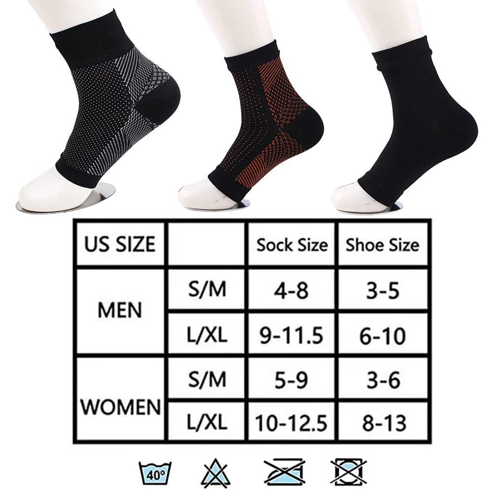 3 Pairs Foot Relief Socks, Neuropathy Socks for Women and Men, Soothe Socks for Neuropathy Pain, Ankle Brace Plantar Fasciitis Relief(Small\\/L, Set2)