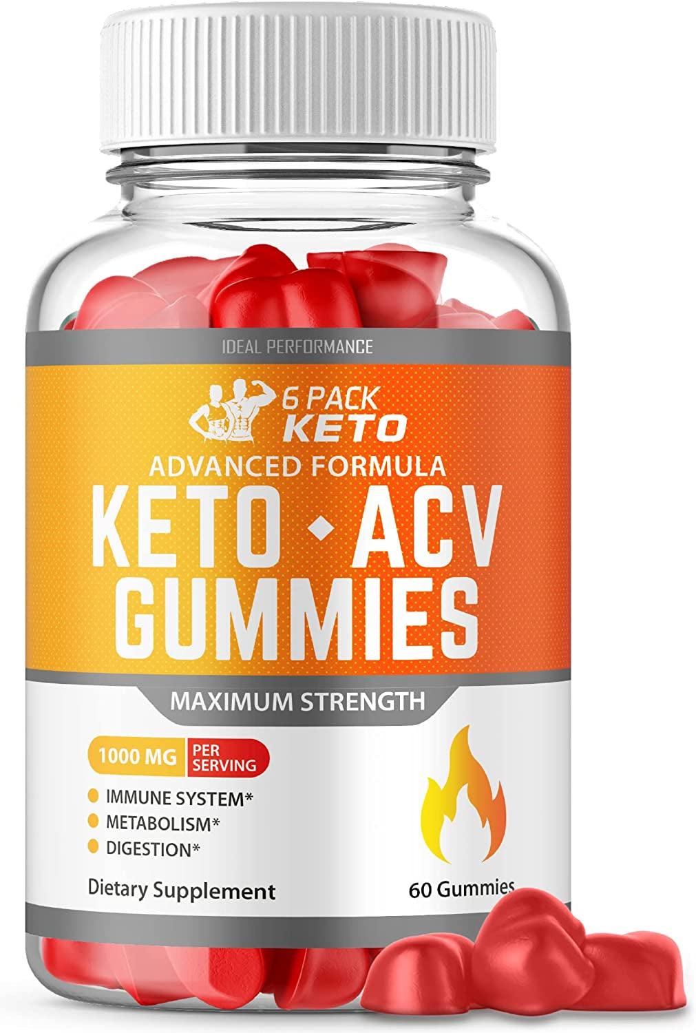 6 Pack Keto Gummies 6 Pack Keto ACV Gummies plus Advanced Apple Cider Vinegar Gummies Formula Start (60 Gummies)